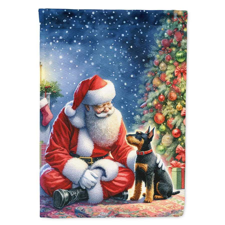 Manchester Terrier and Santa Claus Garden Flag Image 1