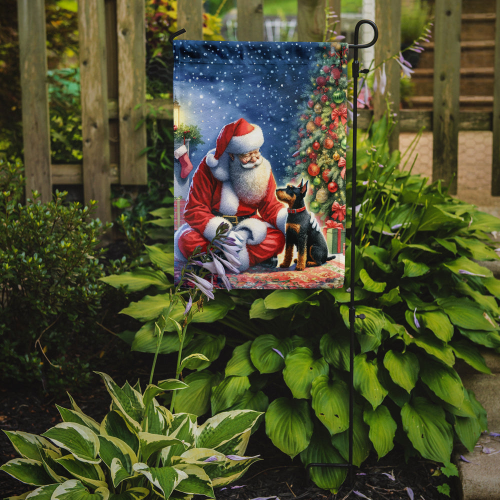 Manchester Terrier and Santa Claus Garden Flag Image 2