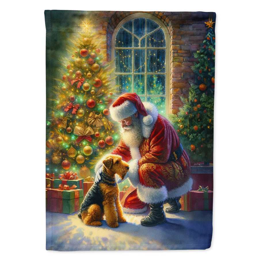 Airedale Terrier and Santa Claus House Flag Image 1