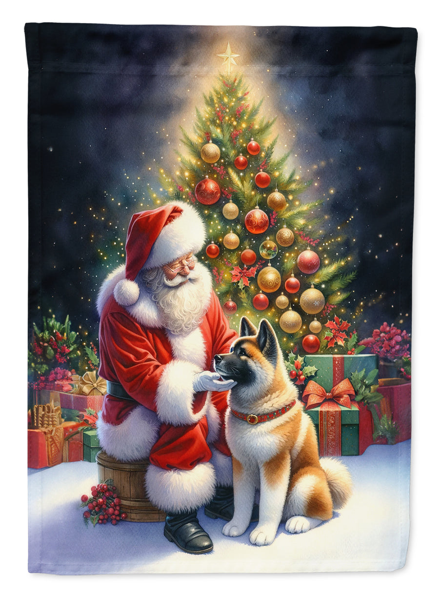 Akita and Santa Claus House Flag Image 1