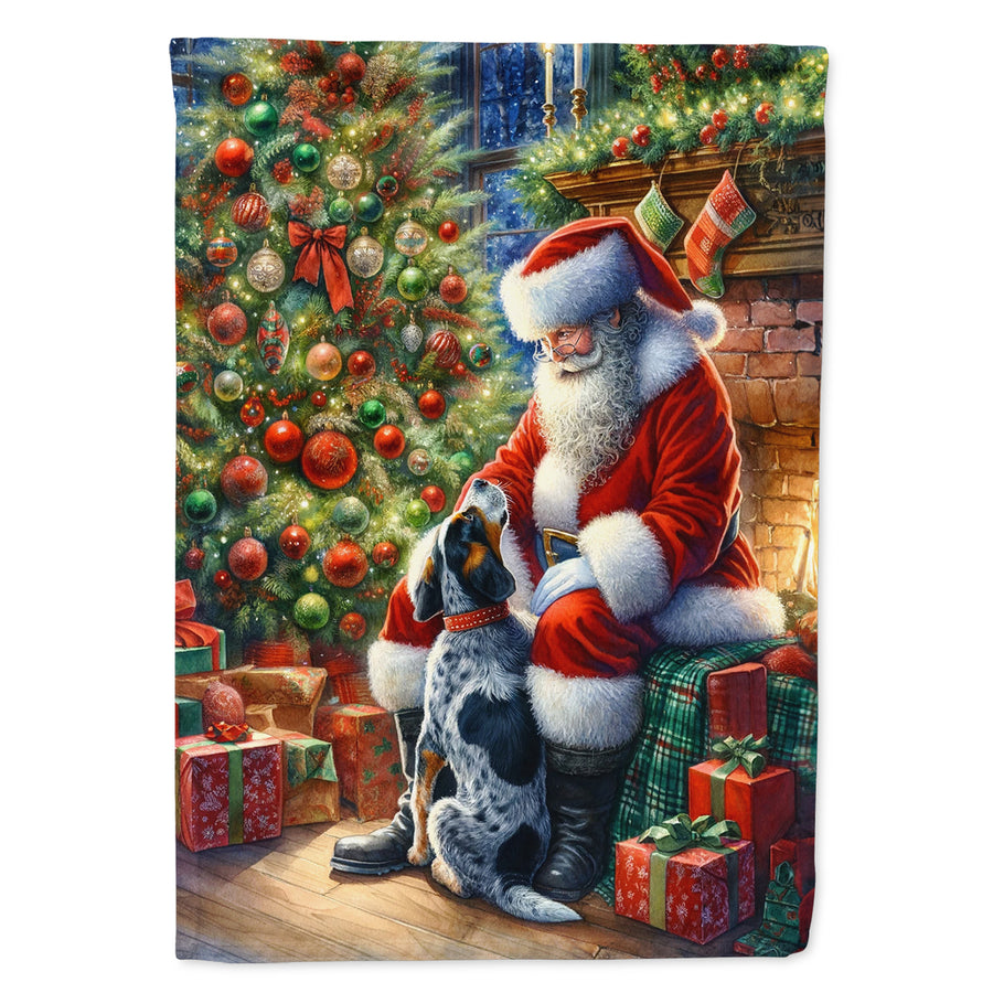 Bluetick Hound and Santa Claus House Flag Image 1