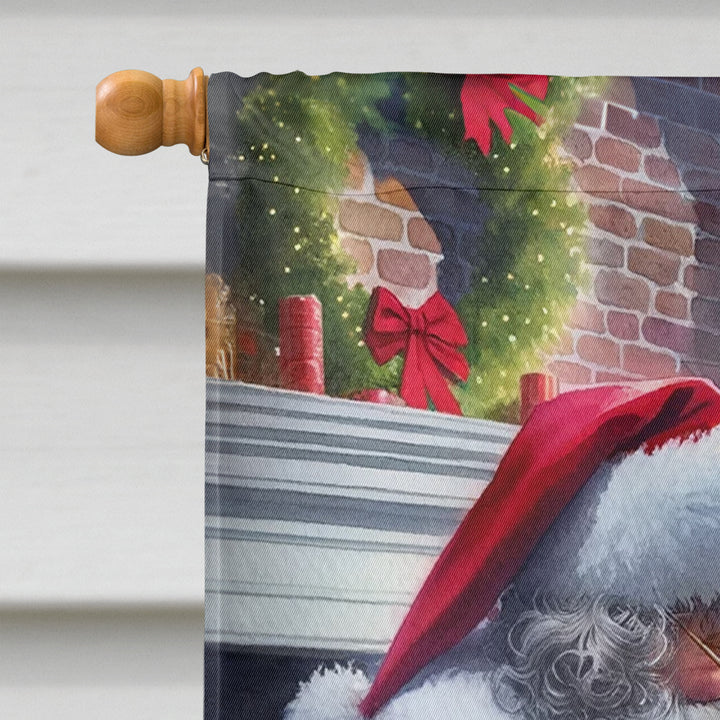 Boston Terrier and Santa Claus House Flag Image 3