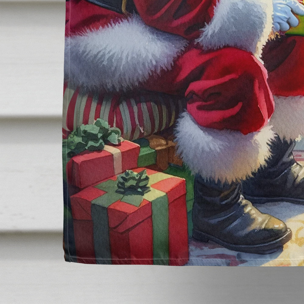 Boston Terrier and Santa Claus House Flag Image 4