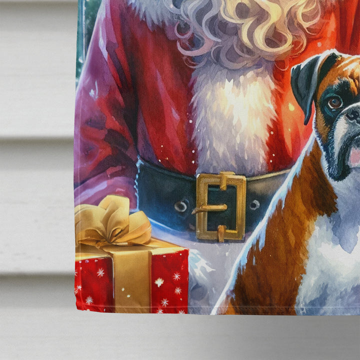 Boxer and Santa Claus House Flag Image 4