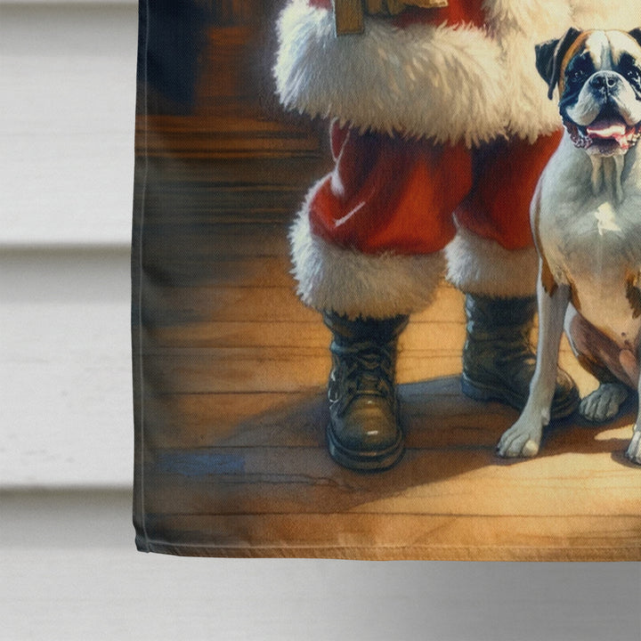 Boxer and Santa Claus House Flag Image 4