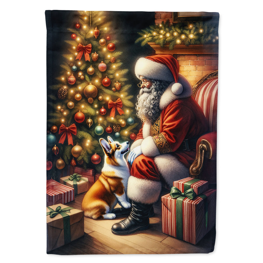 Corgi and Santa Claus House Flag Image 1