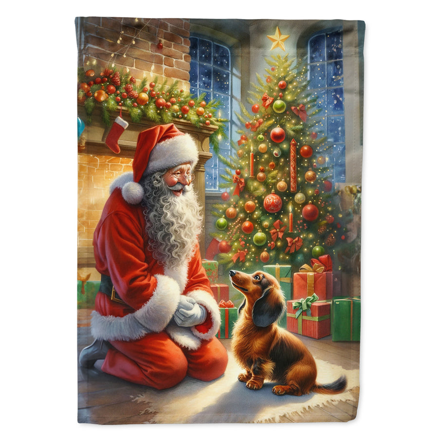 Dachshund and Santa Claus House Flag Image 1