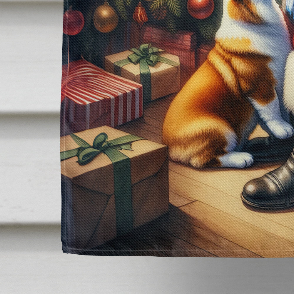 Corgi and Santa Claus House Flag Image 4