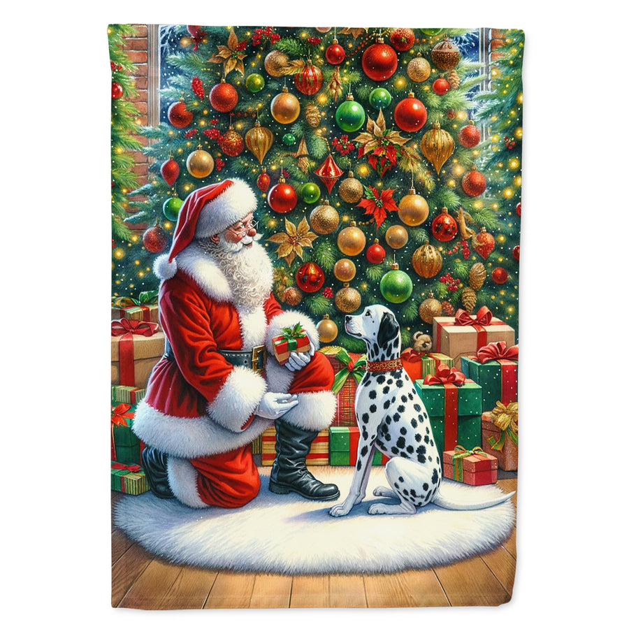 Dalmatian and Santa Claus House Flag Image 1