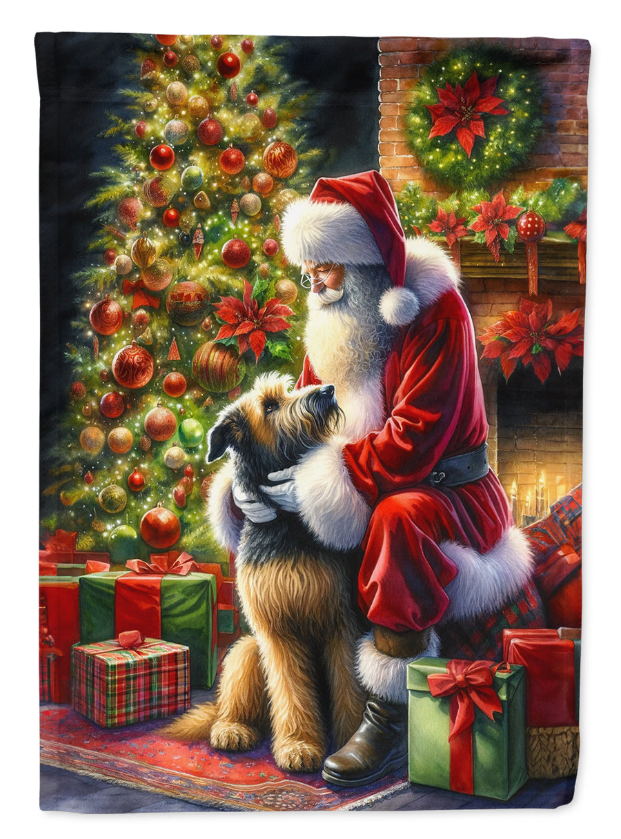 Irish Wolfhound and Santa Claus House Flag Image 1