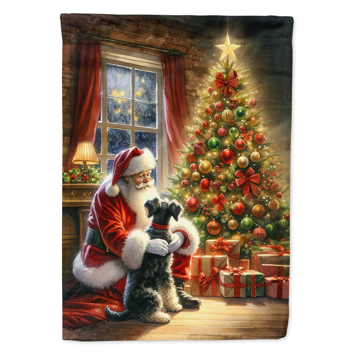 Schnauzer and Santa Claus House Flag Image 1