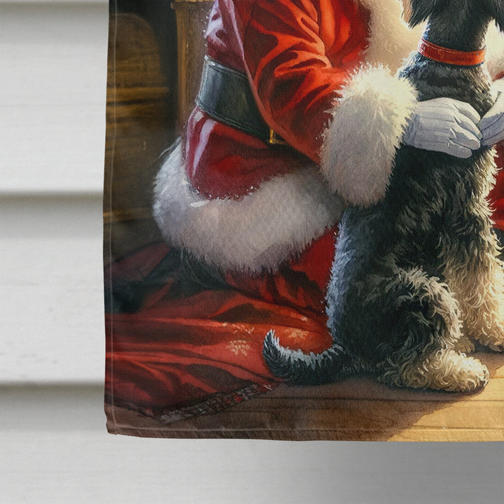 Schnauzer and Santa Claus House Flag Image 4