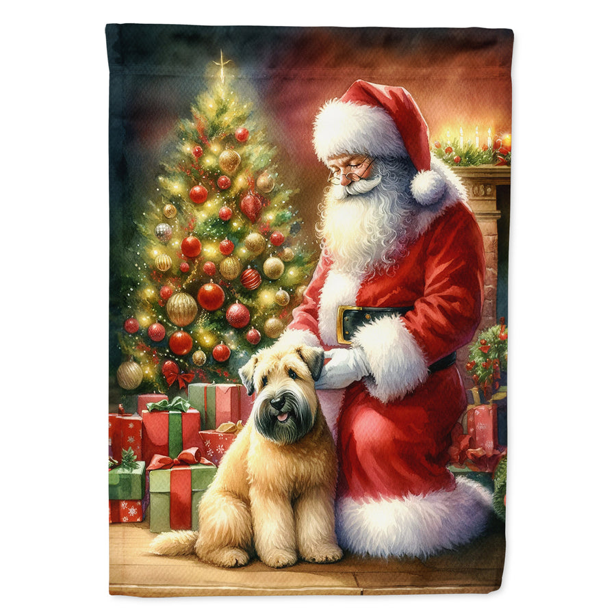 Wheaten Terrier and Santa Claus House Flag Image 1