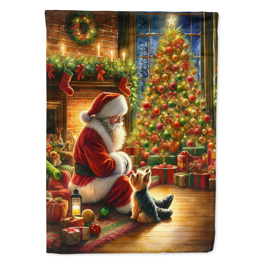 Yorkshire Terrier Yorkie and Santa Claus House Flag Image 1