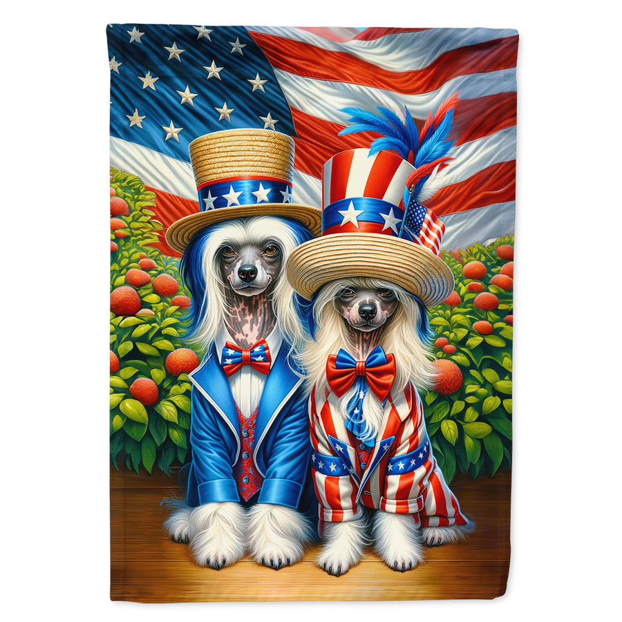 All American Chinese Crested Garden Flag Image 1