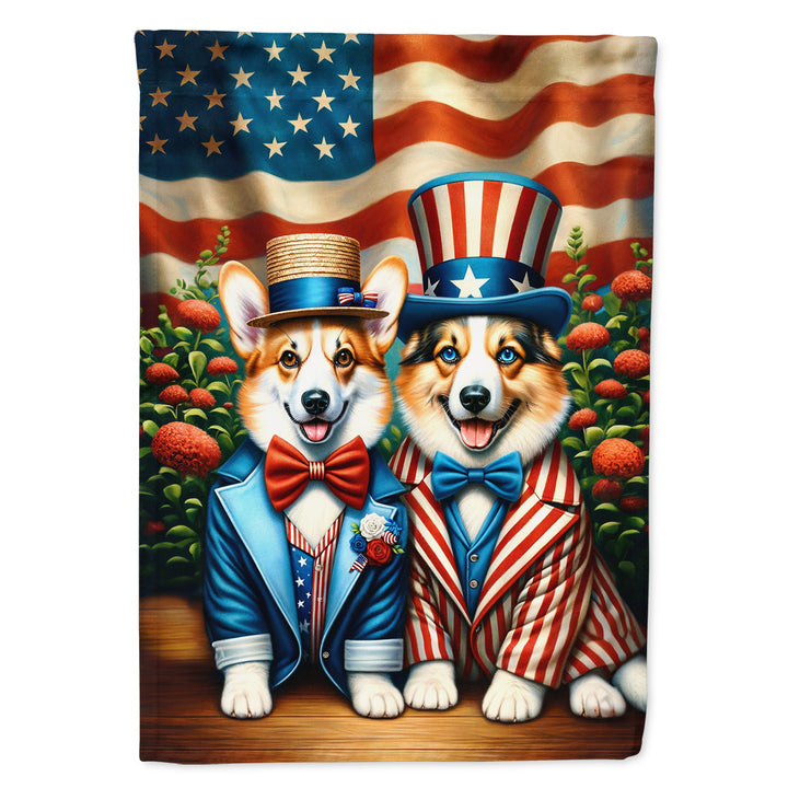 All American Corgi Garden Flag Image 1