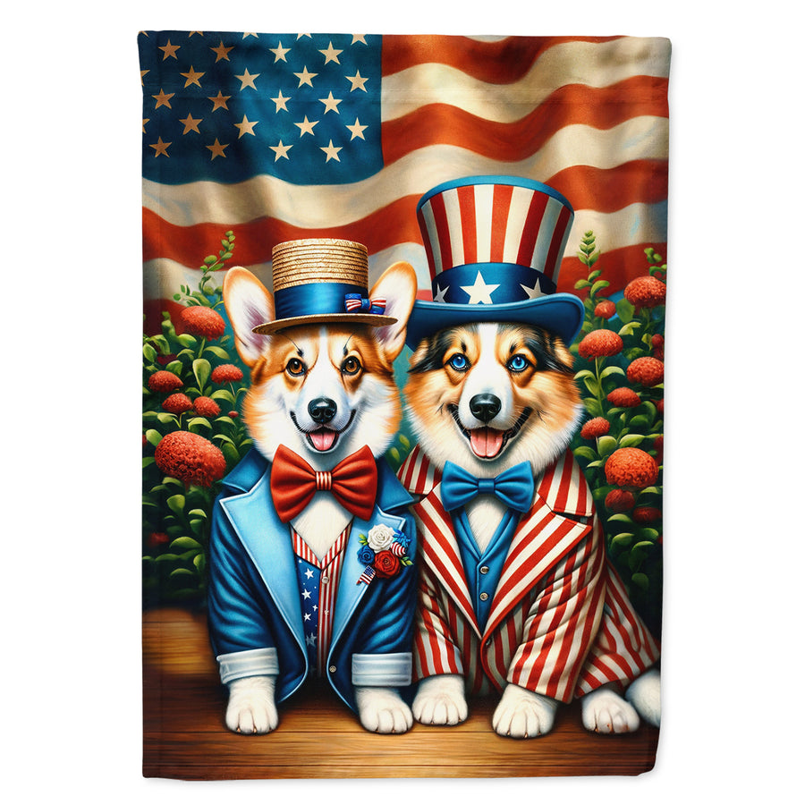 All American Corgi Garden Flag Image 1