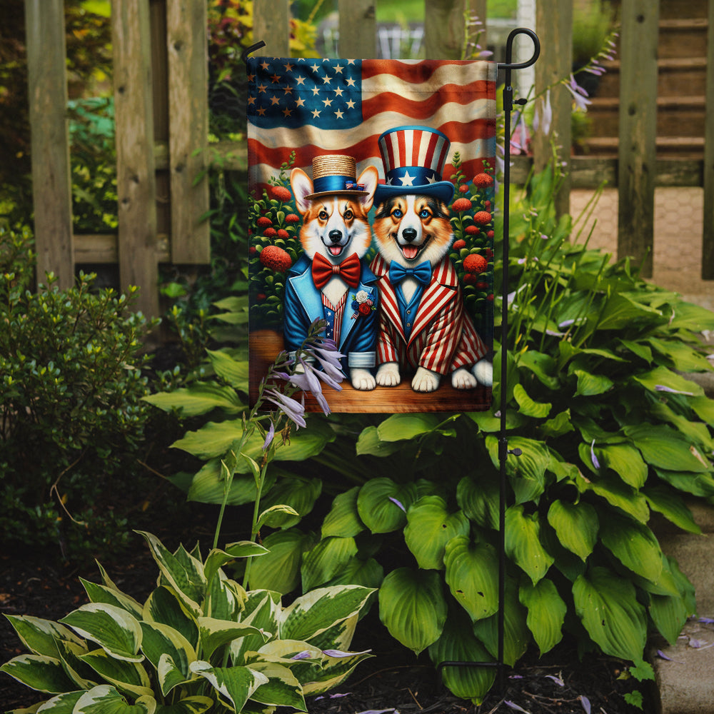 All American Corgi Garden Flag Image 2