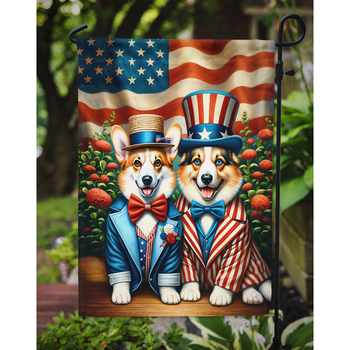 All American Corgi Garden Flag Image 3