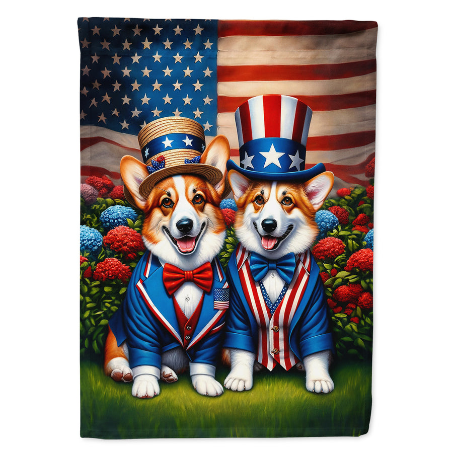 All American Corgi Garden Flag Image 1