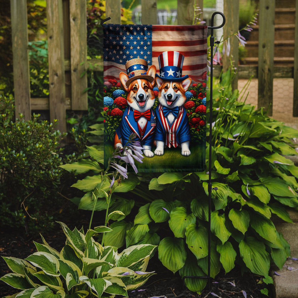 All American Corgi Garden Flag Image 2