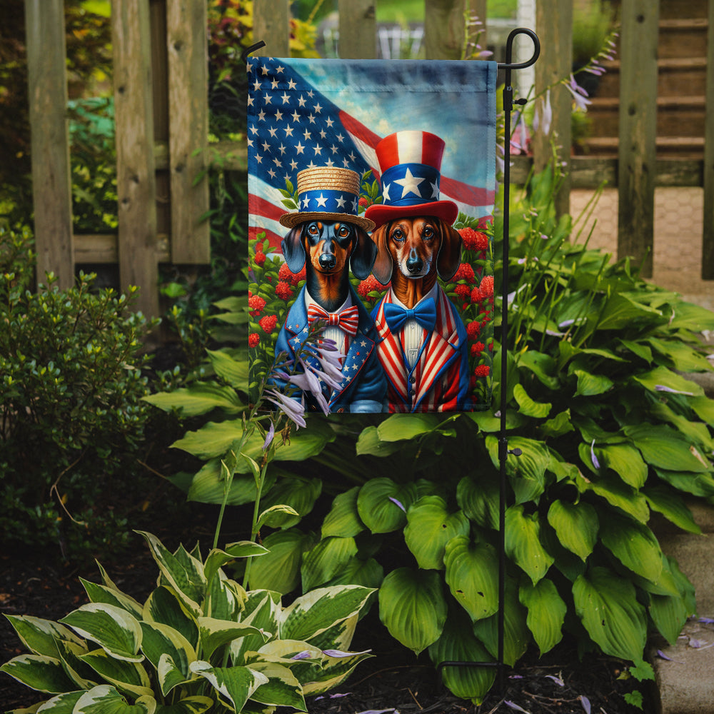 All American Dachshund Garden Flag Image 2