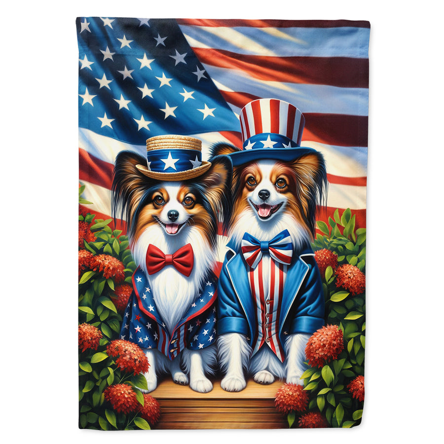 All American Papillon Garden Flag Image 1