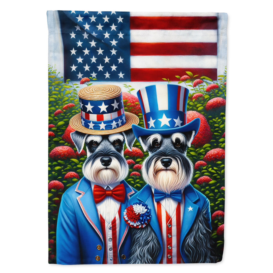 All American Schnauzer Garden Flag Image 1