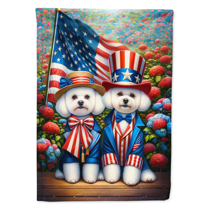 All American Bichon Frise House Flag Image 1