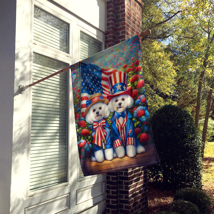 All American Bichon Frise House Flag Image 2