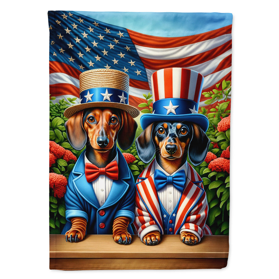 All American Dachshund House Flag Image 1