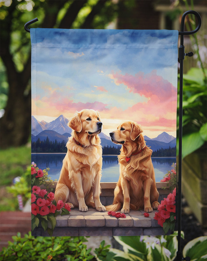 Golden Retriever Two Hearts Garden Flag Image 3