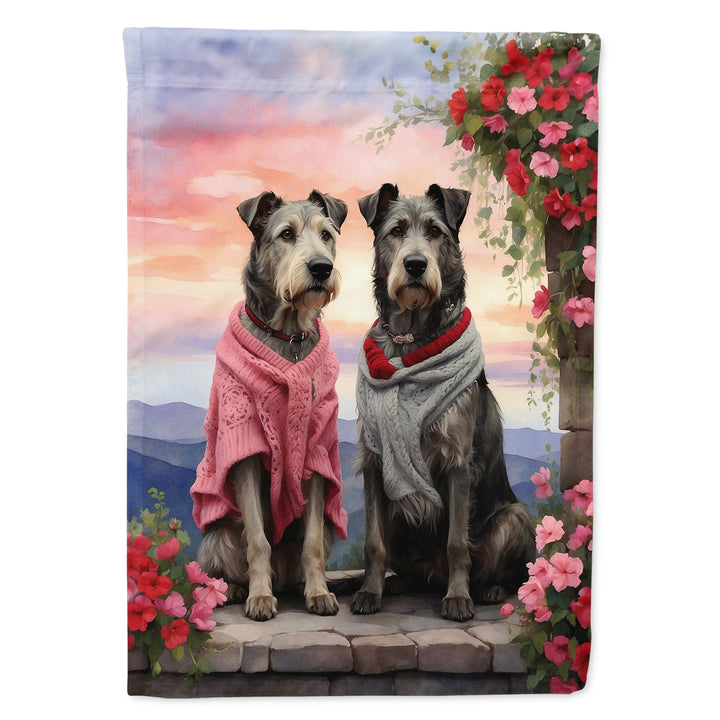 Irish Wolfhound Two Hearts Garden Flag Image 1