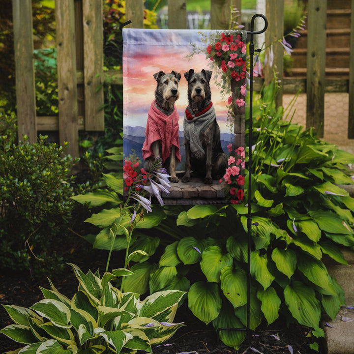 Irish Wolfhound Two Hearts Garden Flag Image 2