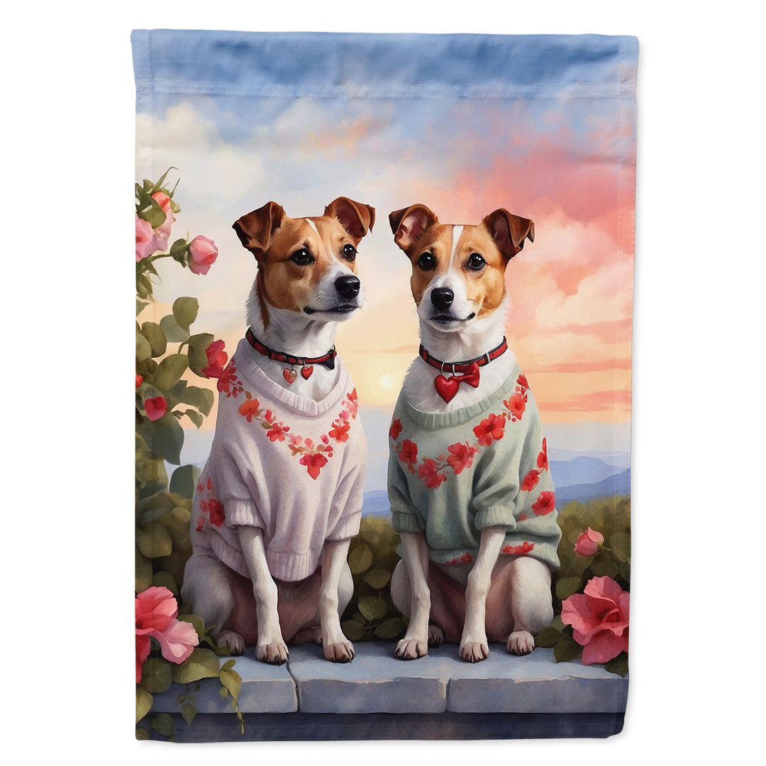 Jack Russell Terrier Two Hearts Garden Flag Image 1