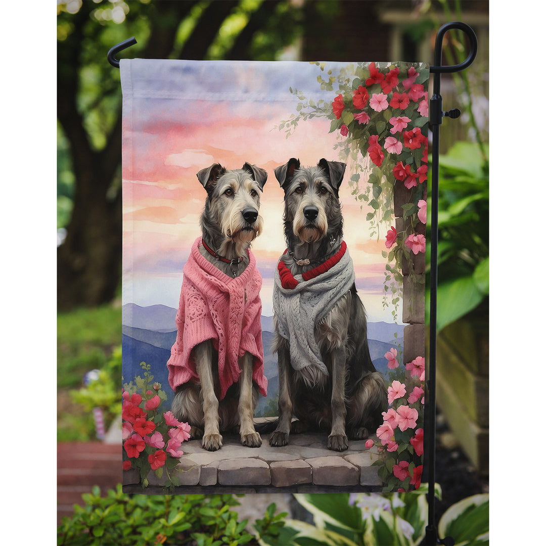 Irish Wolfhound Two Hearts Garden Flag Image 3