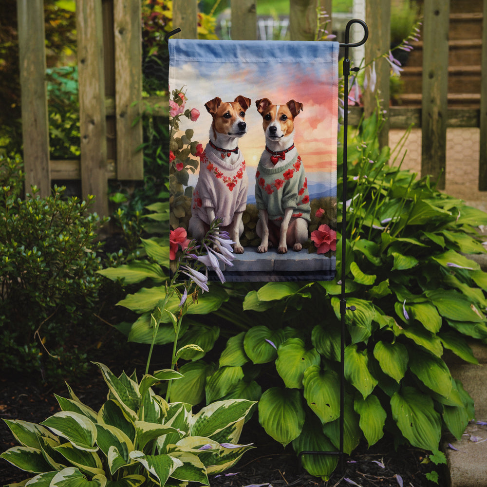 Jack Russell Terrier Two Hearts Garden Flag Image 2