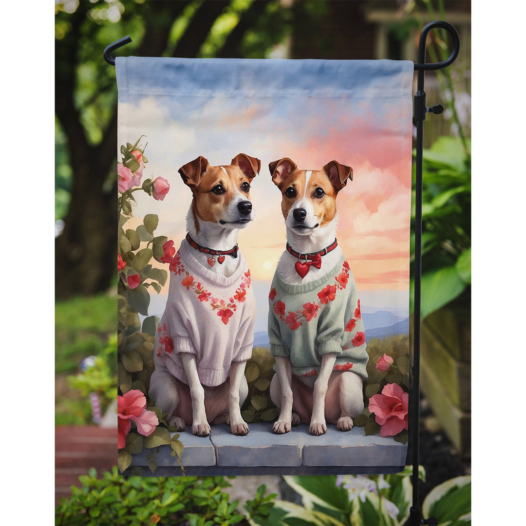 Jack Russell Terrier Two Hearts Garden Flag Image 3