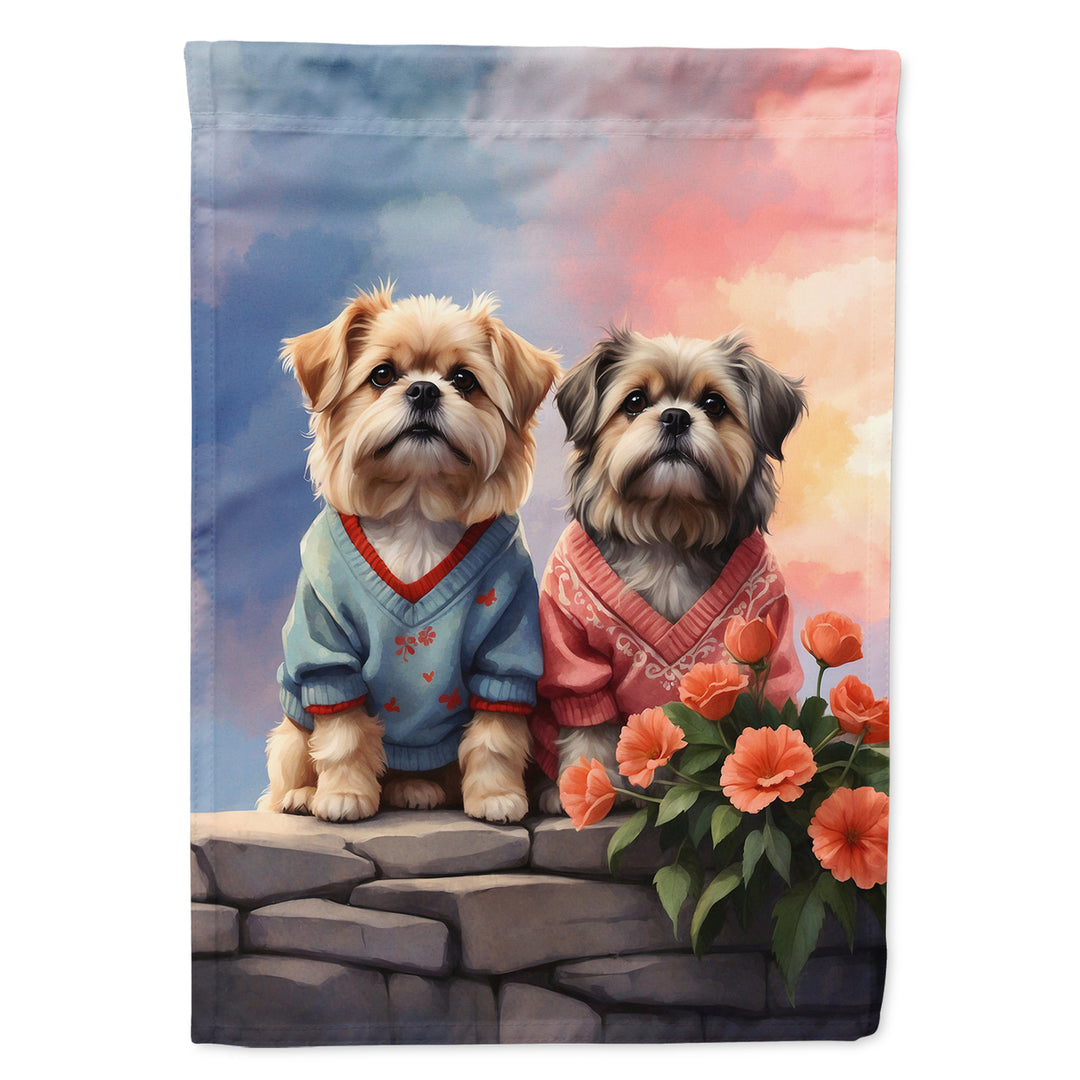 Lhasa Apso Two Hearts Garden Flag Image 1