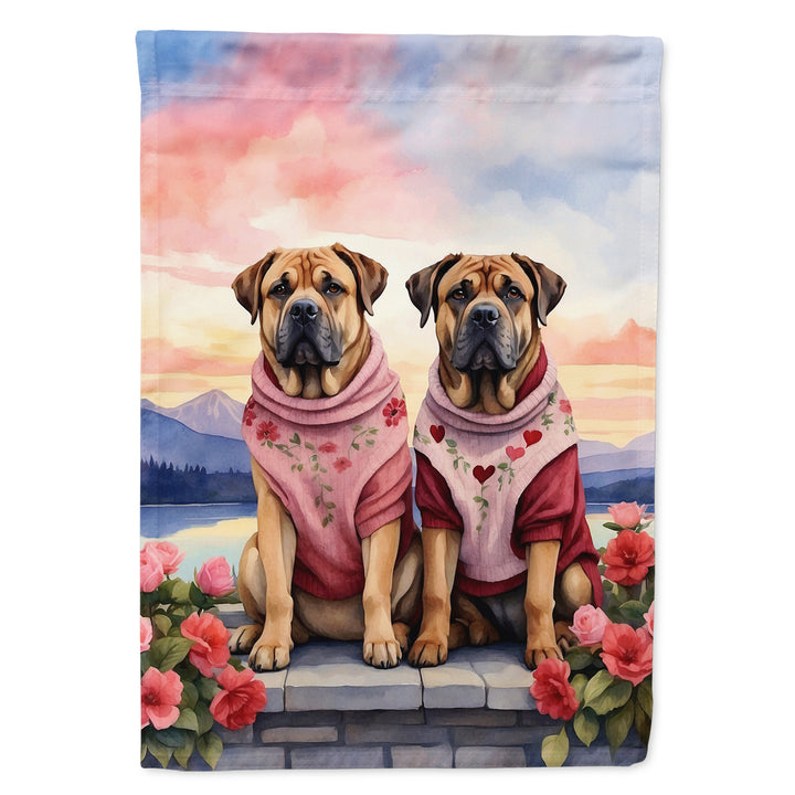 Mastiff Two Hearts Garden Flag Image 1