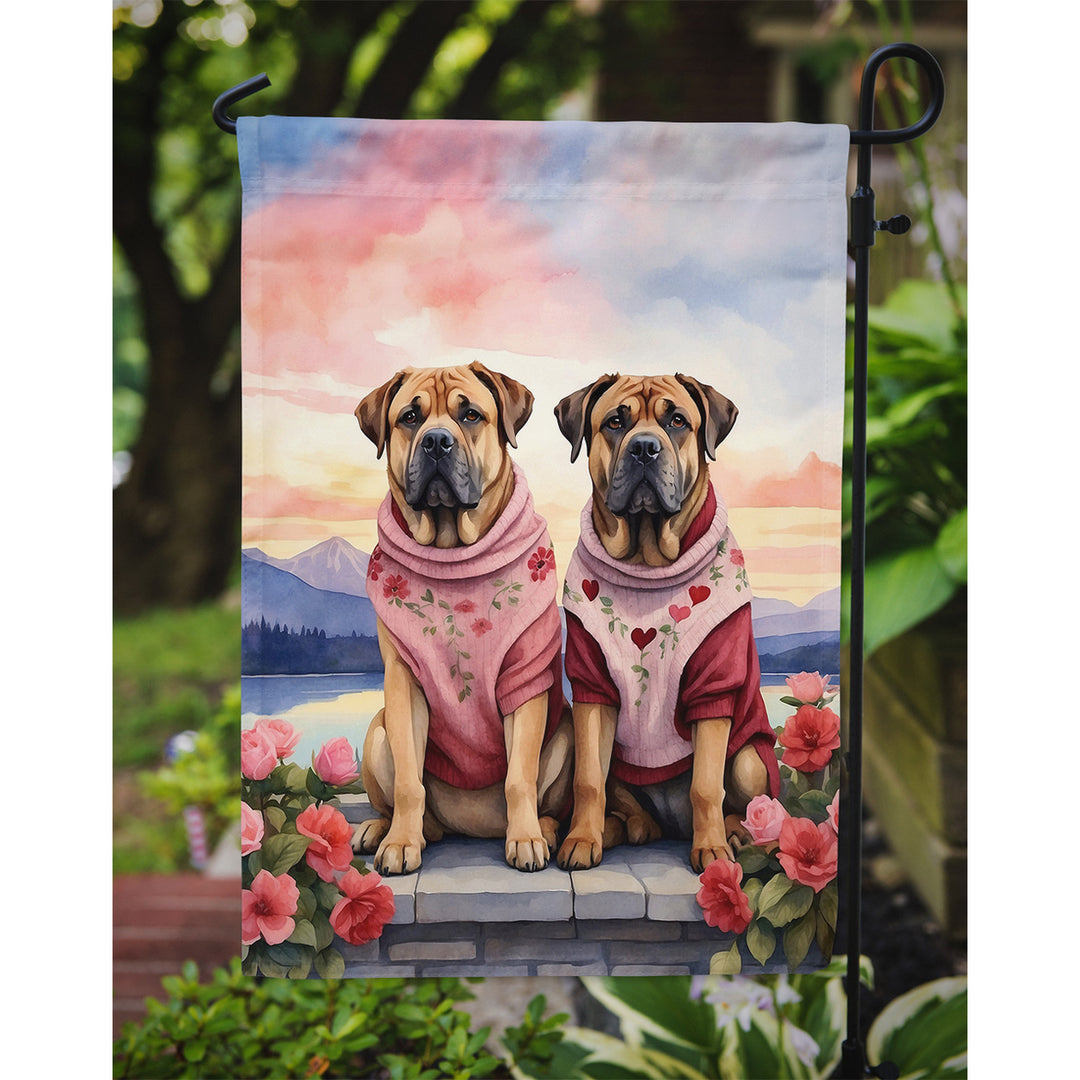 Mastiff Two Hearts Garden Flag Image 3