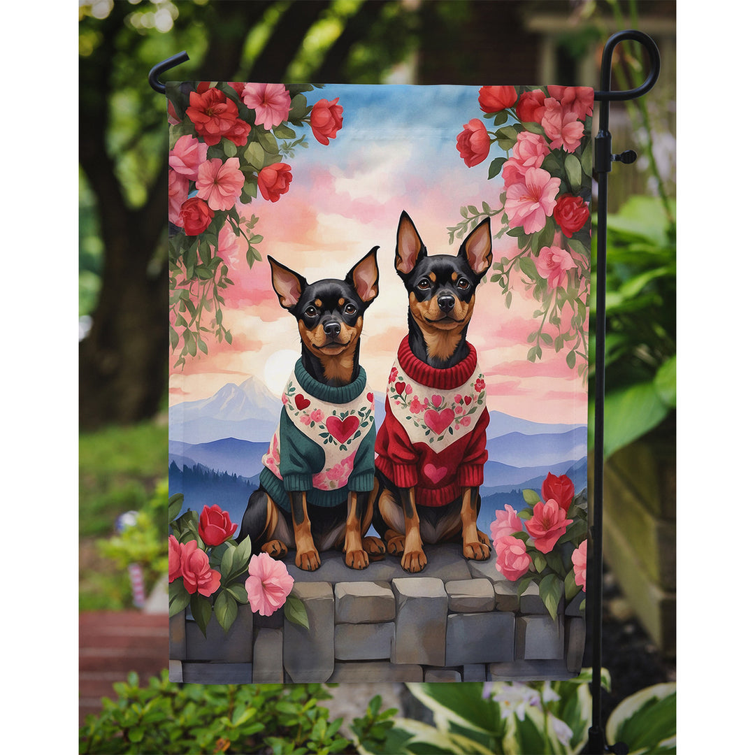 Miniature Pinscher Two Hearts Garden Flag Image 3