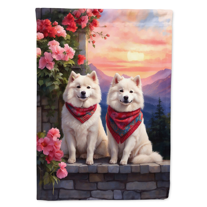 Samoyed Two Hearts Garden Flag Image 1