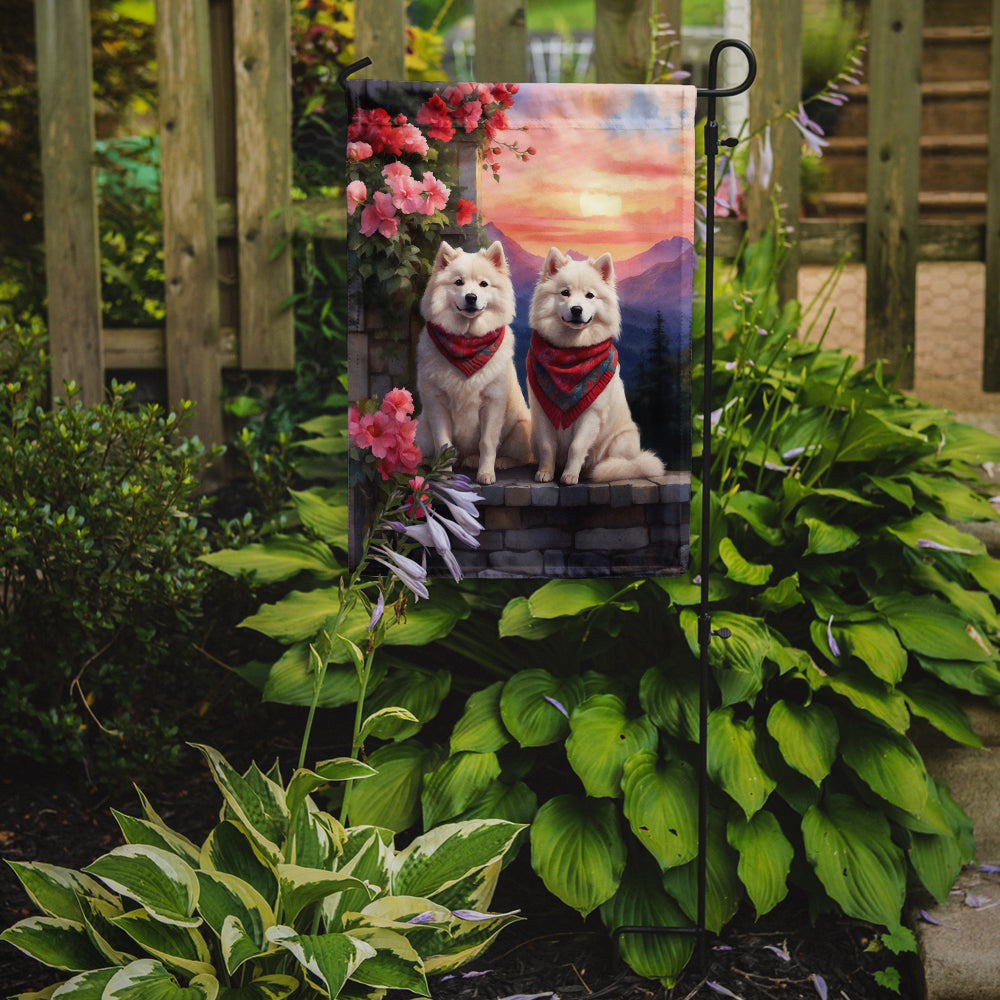 Samoyed Two Hearts Garden Flag Image 2