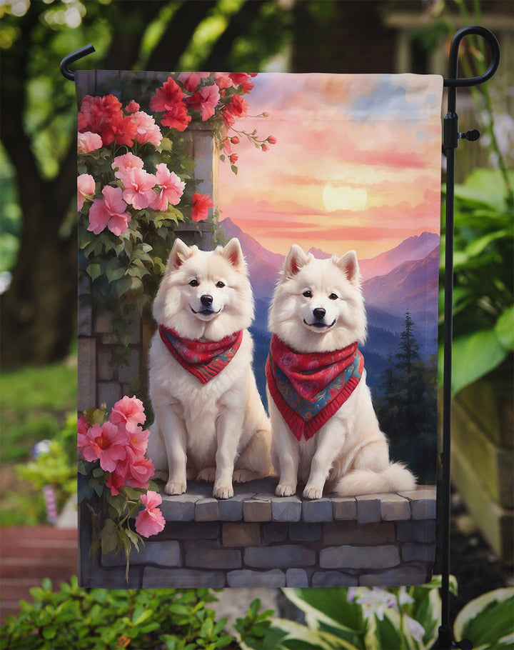 Samoyed Two Hearts Garden Flag Image 3