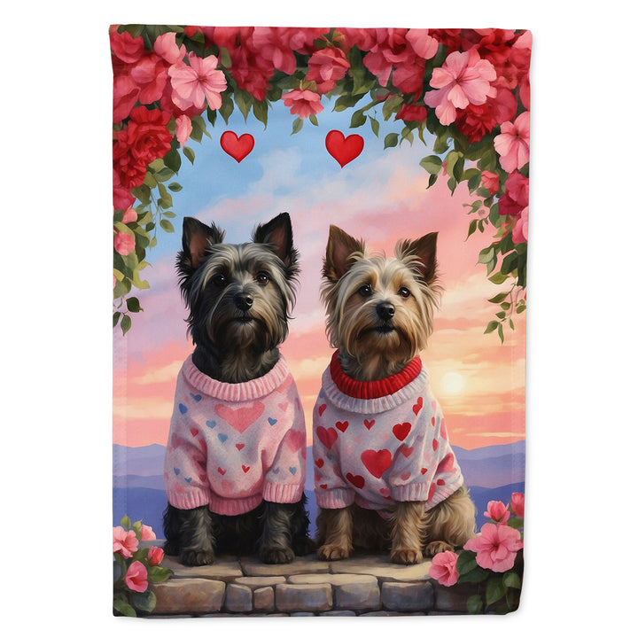 Skye Terrier Two Hearts Garden Flag Image 1