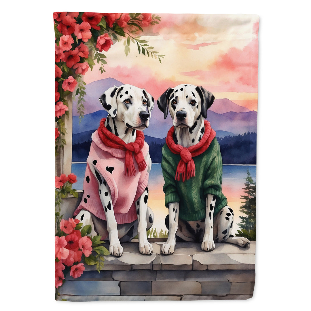 Dalmatian Two Hearts House Flag Image 1