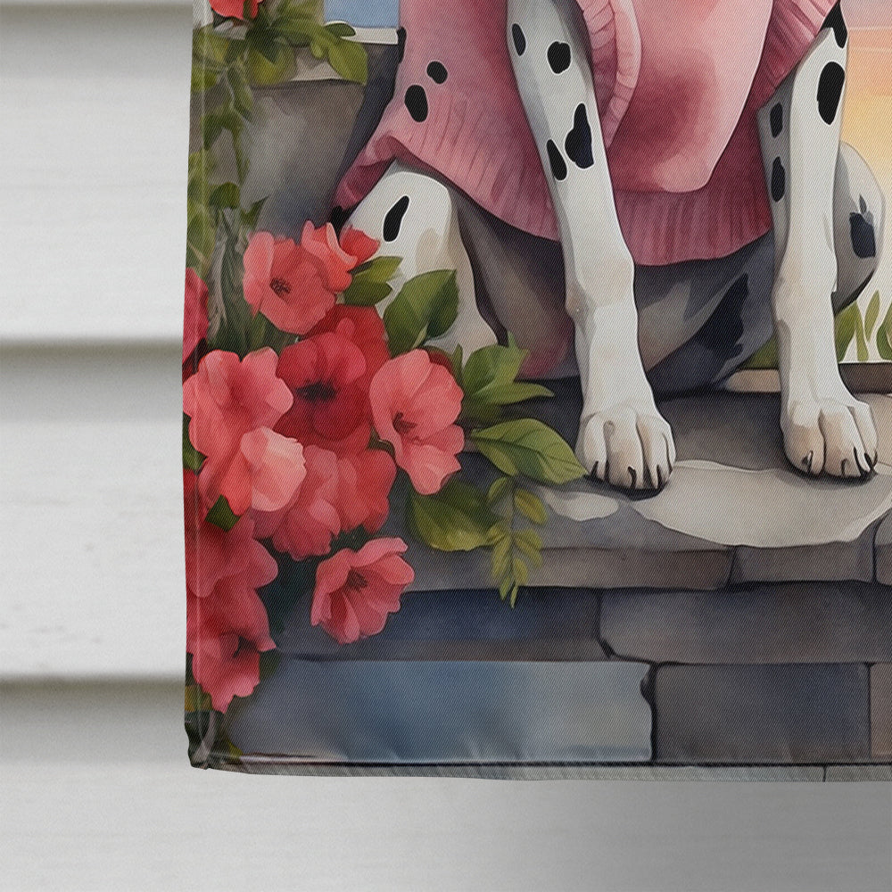 Dalmatian Two Hearts House Flag Image 4