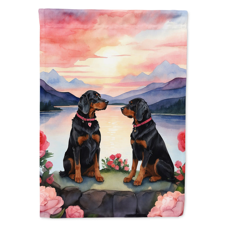 Gordon Setter Two Hearts House Flag Image 1