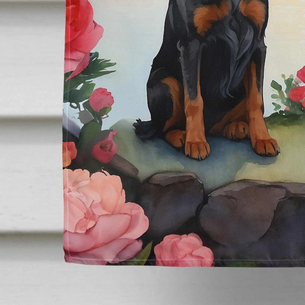 Gordon Setter Two Hearts House Flag Image 4